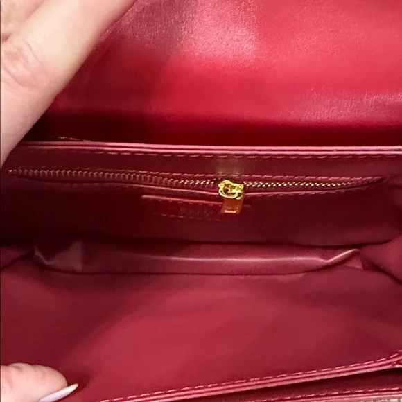 Celine dhgate Red Crossbody Bag with Gold Accent - Picture 6 of 6
